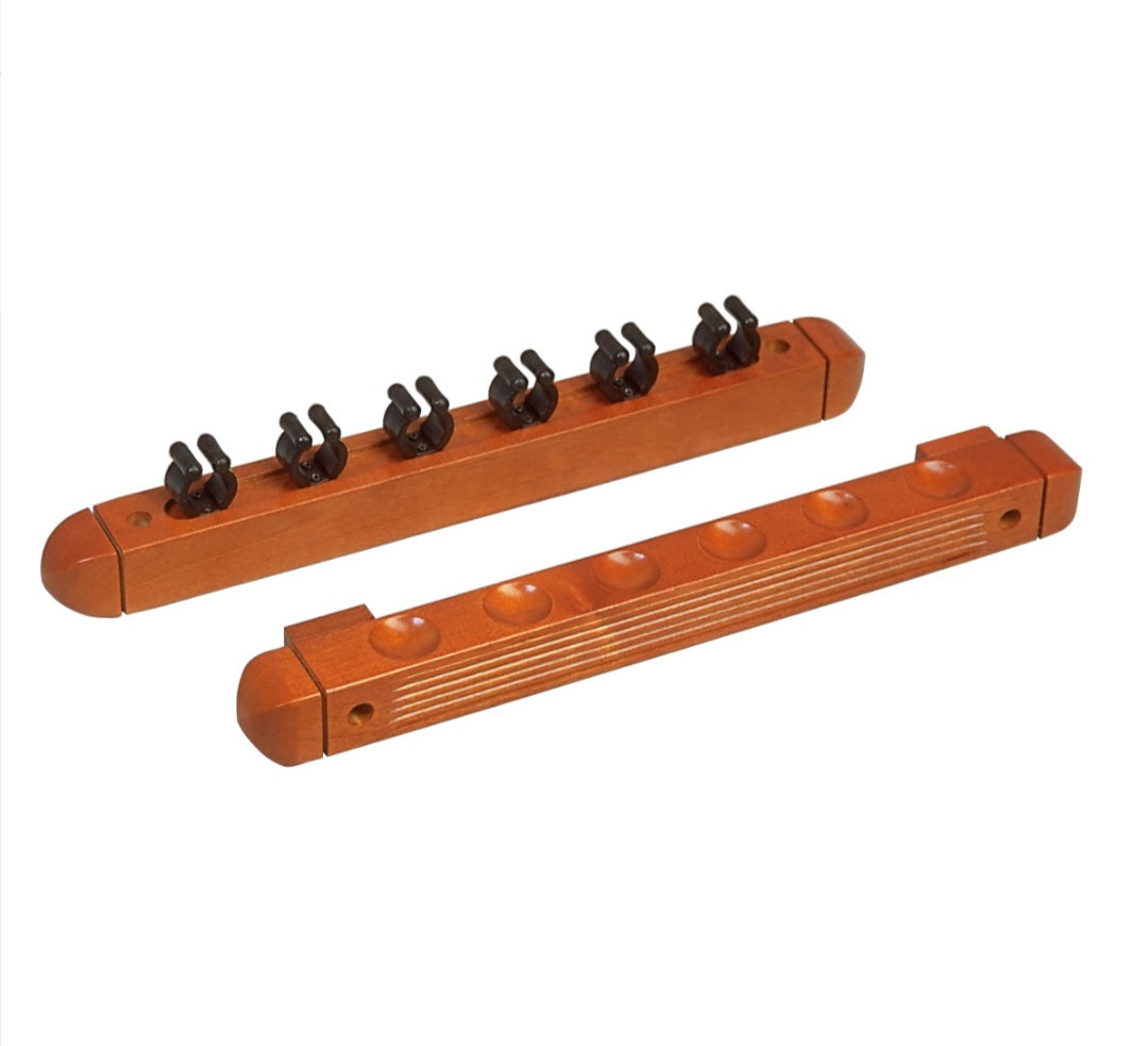 Billardqueue Wandhalter braun 2-tlg. für 6 Queues