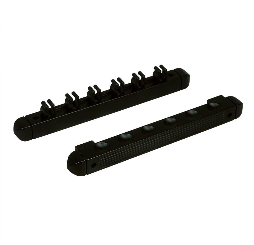 Billardqueue Wandhalter schwarz 2-tlg. für 6 Queues
